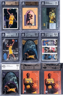 Lot Of (9) BGS Graded 1996-97 Upper Deck Kobe Bryant Rookie Cards - Featuring SPX Gold